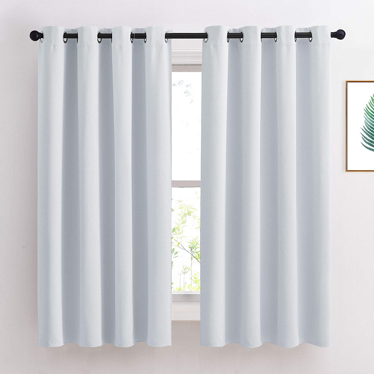 3 Pass Microfiber Noise Reducing NICETOWN Blackout Curtains Panels for Bedroom 