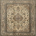 thumbnail image 1 of Ahgly Company Machine Washable Indoor Square Traditional Dark Brown Area Rugs, 7' Square, 1 of 7