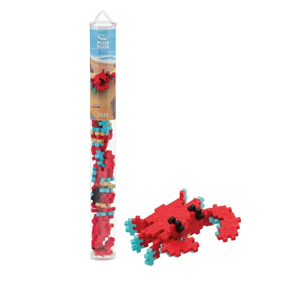 PLUS PLUS 3D Puzzle Building Block Set 70 Mini Interlocking Pieces Fun STEM Toys for Kids - Crab Mini Maker Tube