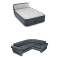 thumbnail image 2 of Intex Queen Ultra Plush Deluxe Air Mattress w/ Pump & Headboard & Corner Couch, 2 of 9
