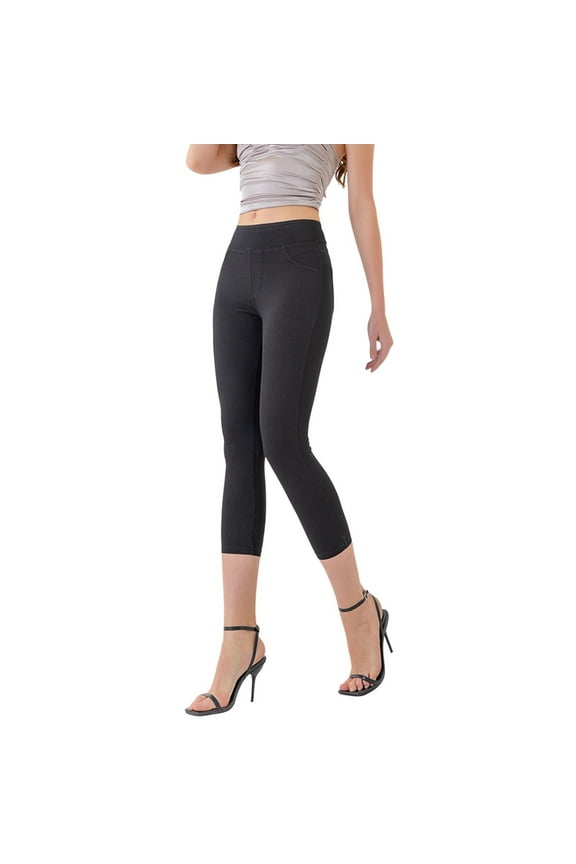 Women's Stretch Capri Yoga Pants - V Shape Lifting, High Waisted Leggings, Four-Way Stretch, XS-XL