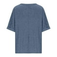 thumbnail image 4 of loopsun Plus Size Tops for Womens,Womens Summer Tops,Women's Large T-shirt Summer Casual Loose Short Sleeved Solid Color Loose T-shirt Top Navy L, 4 of 5
