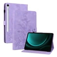 thumbnail image 2 of FJLBDE Case for Samsung Galaxy Tab S10 FE/ S9 FE/Tab S9 11 Inch, Embossed Flower PU Leather Flip Wallet Folio Stand Cover, Purple, 2 of 7