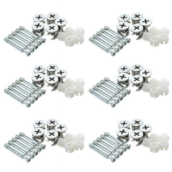 Furniture Cam Fitting with Dowel and Pre-Inserted Nut (Set of 30)