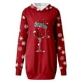 thumbnail image 5 of Kcodviy Femmes Vintage Joyeux Noël Léger Chandail à Capuchon à Fermeture à Glissière Robe Imprimée Manches Longues Chandail à Capuchon à Fermeture à Glissière pour Femmes Chandails à Capuchon Manches Longues Midi Robes à Fermeture Éclair pour Femmes avec Poches, 5 of 5