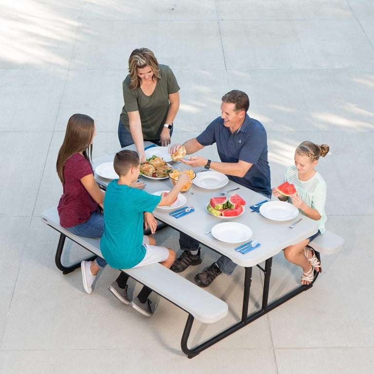 Lifetime, 6 ft. Classic Folding Picnic Table, 260265, Gray