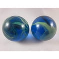 thumbnail image 6 of Big Game Toys Set of 2 SEA Turtle 35mm Boulder Translucent Blue/Green Swirl Large Shooter Solid Glass Marbles, 6 of 6