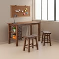 thumbnail image 3 of Boraam Sonoma 18-Inch Dining Height Backless Saddle Wood Dining Stool, Chestnut Wire-Brush Finish, Set of 2, 3 of 9