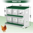 thumbnail image 2 of EastVita Chicken Nesting Box 6 Compartments Laying Boxes, Metal Chicken Egg Laying Box with Rollout Egg Collection, Large Vented Holes Chicken Coop for Chickens, Hens (Green), 2 of 5