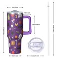 thumbnail image 3 of 40oz Halloween Insulated Travel Mug, Stainless Steel Tumbler with Handle and Straw – Keeps Beverages at the Perfect Temperature, Ideal for Fall Sips, Perfect for Women and Girls During Spooky Season., 3 of 7