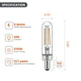 thumbnail image 4 of (1 pack) Better Homes & Gardens T6 LED Vintage Light Bulb, 5 Watts (40W Equivalent), Soft White, Thin Filament, E26, 2PK, 4 of 11