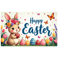 thumbnail image 2 of LUUFILx Happy Easter Bunny Banner Spring Party Decoration Photography Props Event Decor Colorful Eggs Flowers Outdoor Celebration Backdrop Background, 2 of 7
