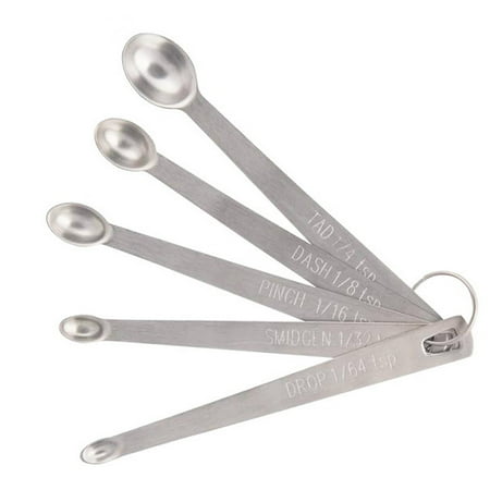 

5pcs Small Measuring Spoons Stainless Steel Seasoning Dry and Liquid Ingredients Kitchen Mearure Tools