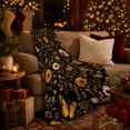 thumbnail image 3 of Autumn Monarch Butterfly Floral Garden Artwork, Cozy Friendship Quote Scene, Warm Flannel Blanket for Living Room and Reading Nook, Art Lovers Thanksgiving Gift, Artistic Home Decor, 3 of 9