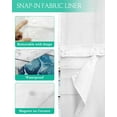 thumbnail image 3 of No Hook Shower Curtains with Snap in Liner, Sea Turtle Blue Waterproof Fabric Shower Curtain, Coastal Ocean Seaweed Wood Grain Double Layers & See-Through Top Window Bathroom Curtains 48''x72'', 3 of 6