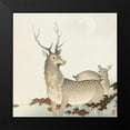 thumbnail image 2 of Koson, Ohara 12x12 Black Modern Framed Museum Art Print Titled - Couple of deers, 2 of 5