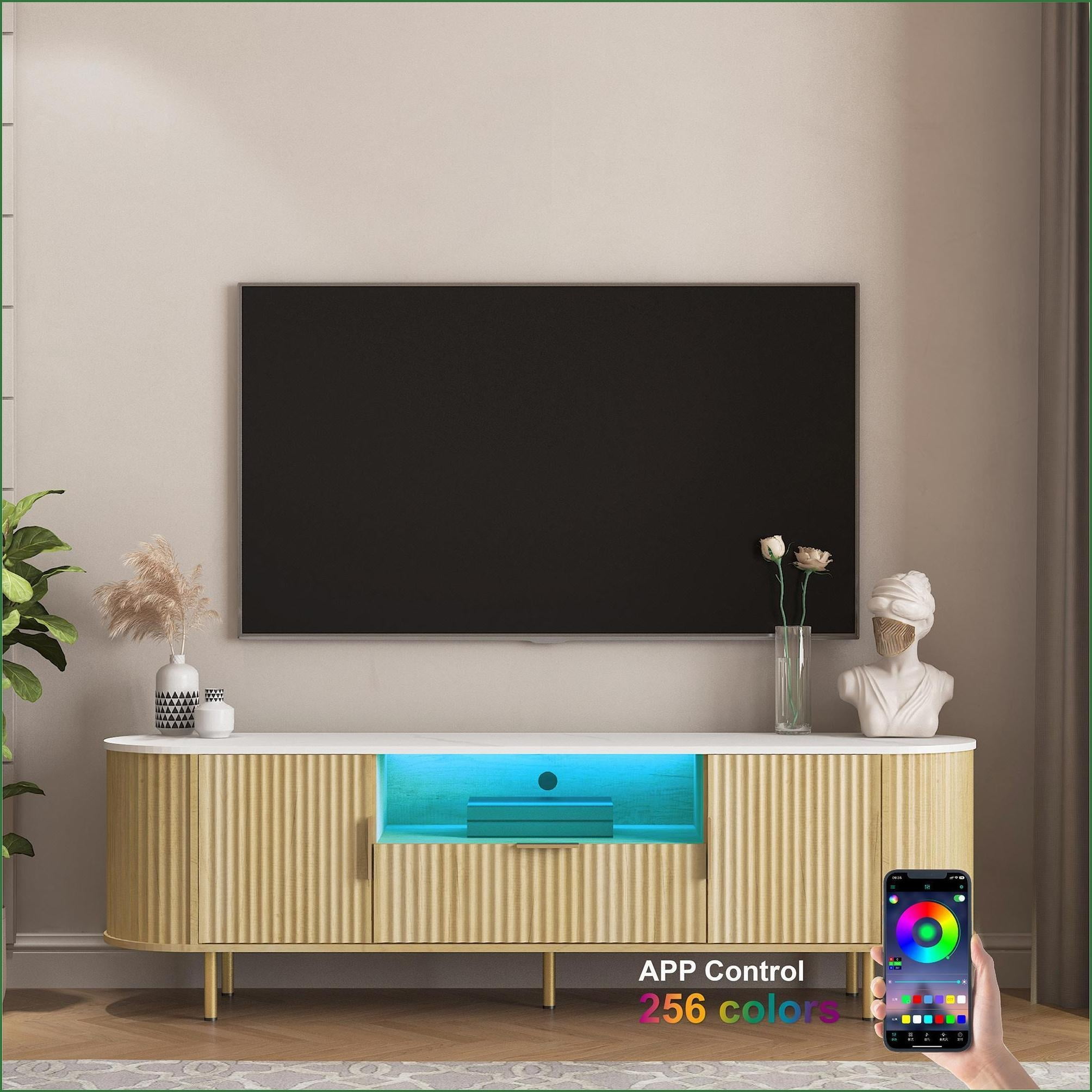 TV Furniture LED Entertainment Center with Storage | Fits 60-69 Inch TVs | MDF