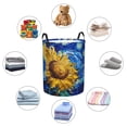thumbnail image 4 of Balery Whimsical Sunflowers Night Sky Cesta de ropa redonda con asas, impermeable, independiente, para ropa, juguetes, dormitorio y familia-Small, 4 of 6