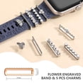 thumbnail image 4 of Comvin Flower Engraved Band Compatible with Apple Watch Bands for Women 40mm 38mm 41mm 42mm, Soft Silicone Band with Decorative Charms for iWatch Series 11 10 9 8 7 6 5 4 3 2 1 SE (With Band), 4 of 9