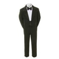 thumbnail image 3 of Baby Kid Teen 6pc BOY Wedding Formal Black Tail Vest Cummerbund Tuxedo Suit S-20, 3 of 7