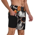 thumbnail image 2 of Balery Flower Horn Skull A Bañador para hombre, shorts de playa de secado rápido con entrepierna y forro de compresión-3X-Large, 2 of 6