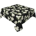 thumbnail image 2 of Black Floral Square Tablecloth 54x54 Inch Green Hydrangea Flower Table Cloth Spring Summer Holiday Table Covers Polyester Indoor Outdoor Farmhouse Tablecloths for Kitchen Dining Party, 2 of 6