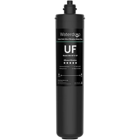 Waterdrop WD-RF15-UF Water Filter, Replacement 15UA-UF Under Sink Water Filtration System, 0.01 Micron, 16000 Gallons High Capacity
