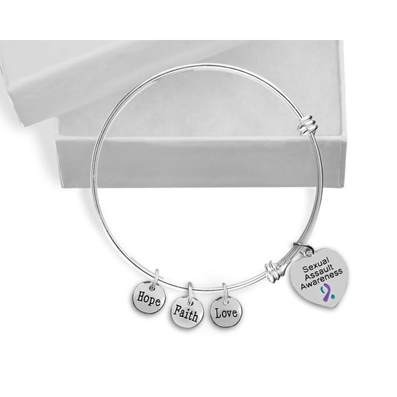 Sexual Assault Awareness Retractable Charm Bracelets