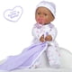 thumbnail image 4 of La Baby Boutique Hispanic 11 inch Small Soft Body Baby Doll dressed in Purple for Children 12 Months and older, 4 of 5