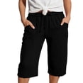 thumbnail image 3 of Baby Pants Kids High Waist Solid Color Pocket Casual Pants Comfortable Everyday Black 4-5 Years, 3 of 6