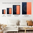 thumbnail image 3 of Pumpkin and Blue Slate Abstract Oil Painting Minimalist Geometric Colour Block Artwork Framed Wall Art Print A4, 3 of 5