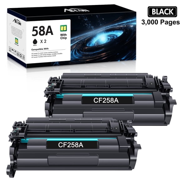 58A Toner Cartridge Black Compatible for 58A CF258A 58X CF258X 2-Pack Laserjet Pro M404dn M404n MFP M428fdw M428fdn M406dn M430f Printer Ink