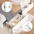 thumbnail image 6 of Homfa Queen Size Velvet Upholstered Bed with LED Lights & 2 Drawers, Storage Headboard Platform Bed Frame with USB Ports & Outlets, Off-White, 6 of 9