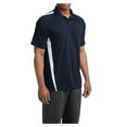 thumbnail image 4 of Mens PosiCharge Micro-Mesh Colorblock Polyester Polo True Navy/ White X-Small, 4 of 8