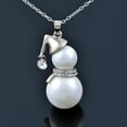 thumbnail image 2 of LNMQLPDBS Big Pearl Snowman Pendant Christmas Snowman Pendant Necklace Imitation Pearl Crystal Necklace Big Gourd Necklace Long Sweater Chain for Women Elegant Necklaces Pendants Long Necklace, 2 of 8