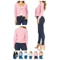 thumbnail image 6 of MOA COLLECTION Women's Long Sleeve Deep V Neck Open Front Tie Up Crop Rib Knit Cardigan, 6 of 6