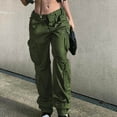 thumbnail image 3 of ZZwxWA Women's High Rise Straight Leg Y2K Streetwear Cargo Pants Baggy Boyfriend Pants Wide Leg Cargos Multi Pockets Travel Hiking Trousers, 3 of 7