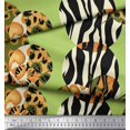 thumbnail image 3 of Soimoi Green polyester Crepe Fabric Leopard & Wild Animal Skin Print Sewing Fabric BTY 52 Inch Wide, 3 of 3