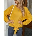thumbnail image 2 of Button Neck Peplum Hem Sweater Yellow X-Large, 2 of 4