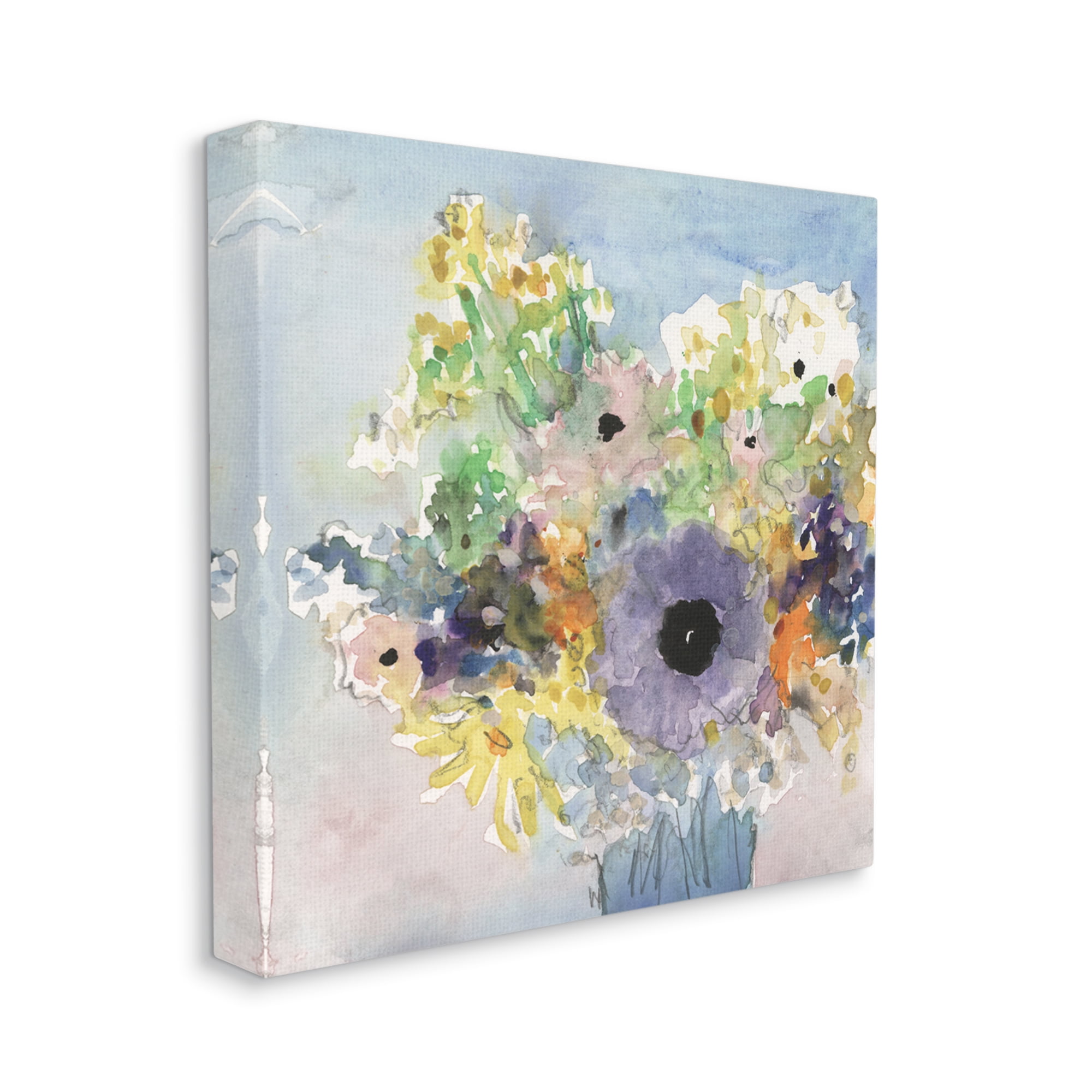 Stupell Industries Country Florals Watercolor Botanical & Floral Painting Gallery Wrapped Canvas Art Print Wall Art, 30 x 30