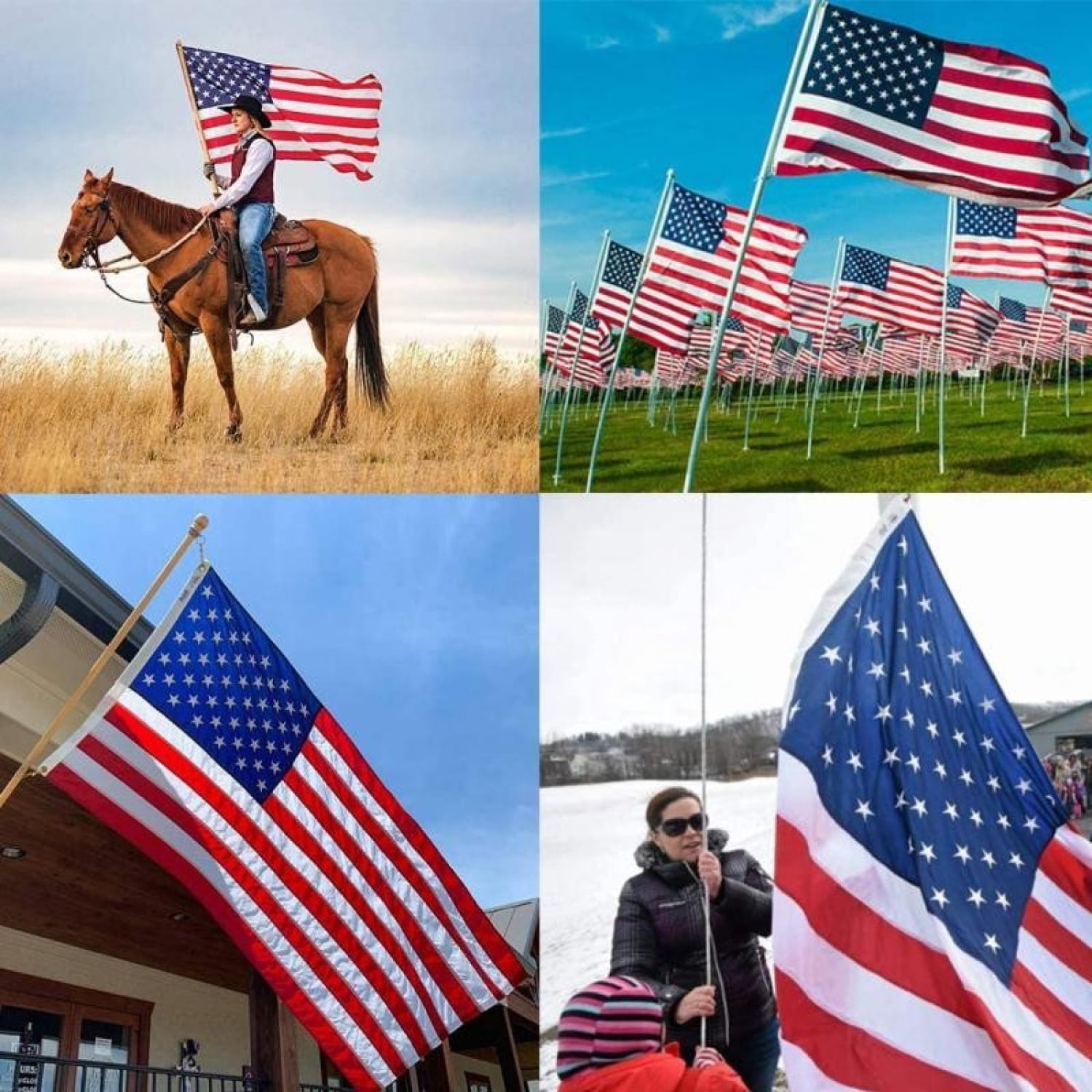 Meponn American Flag 4*6FT Outdoor Heavy Duty Deluxe, Spun Polyester Durable US Flag, Embroidered Stars, Sewn Stripes, Brass Grommets, Vivid Color All Weather Flag for Outside
