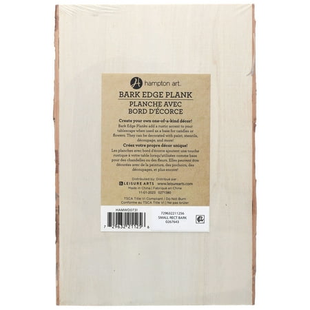 Hampton Art Basswood Rectangle W/Bark Sm (LY)
