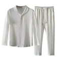 thumbnail image 4 of Fgnfyis Cotton Tang Suit Men'S Long Sleeve Set Spring and Autumn Style Chinese Vintage Linen Coat Zen Suit Solid Color Matching Sets Men Clothing WH1 XL, 4 of 4