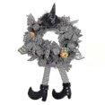 thumbnail image 1 of Corona de Halloween con patas de sombrero, corona de bruja artificial de calabaza para puerta delantera, decoración colgante, 1 of 2