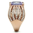 thumbnail image 4 of IP Rose Gold(Ion Plating) Stainless Steel Ring with AAA Grade CZ in Light Amethyst for Women Light Amethyst Stone Color Style TK1490 Size 7, 4 of 4