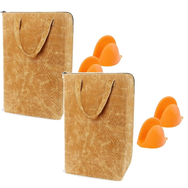 Couverture de Barbecue de Rangement pour Produits, Sac de Repos pour Viande Isolé, Réutilisable, Pliable et Léger, Couverture de Barbecue pour Repos de Viande afin de Contrôler la Perte de Chaleur et la Rétention, Gants de Couverture de Repos pour Viande pour Barbecue Jaune