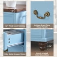 thumbnail image 6 of Farmhouse Nightstand with 7 Drawers, Mid Century Modern Large Wooden Bedside Table, 7 Drawers Dresser for Living Room or Bedroom, Light Blue, 6 of 8