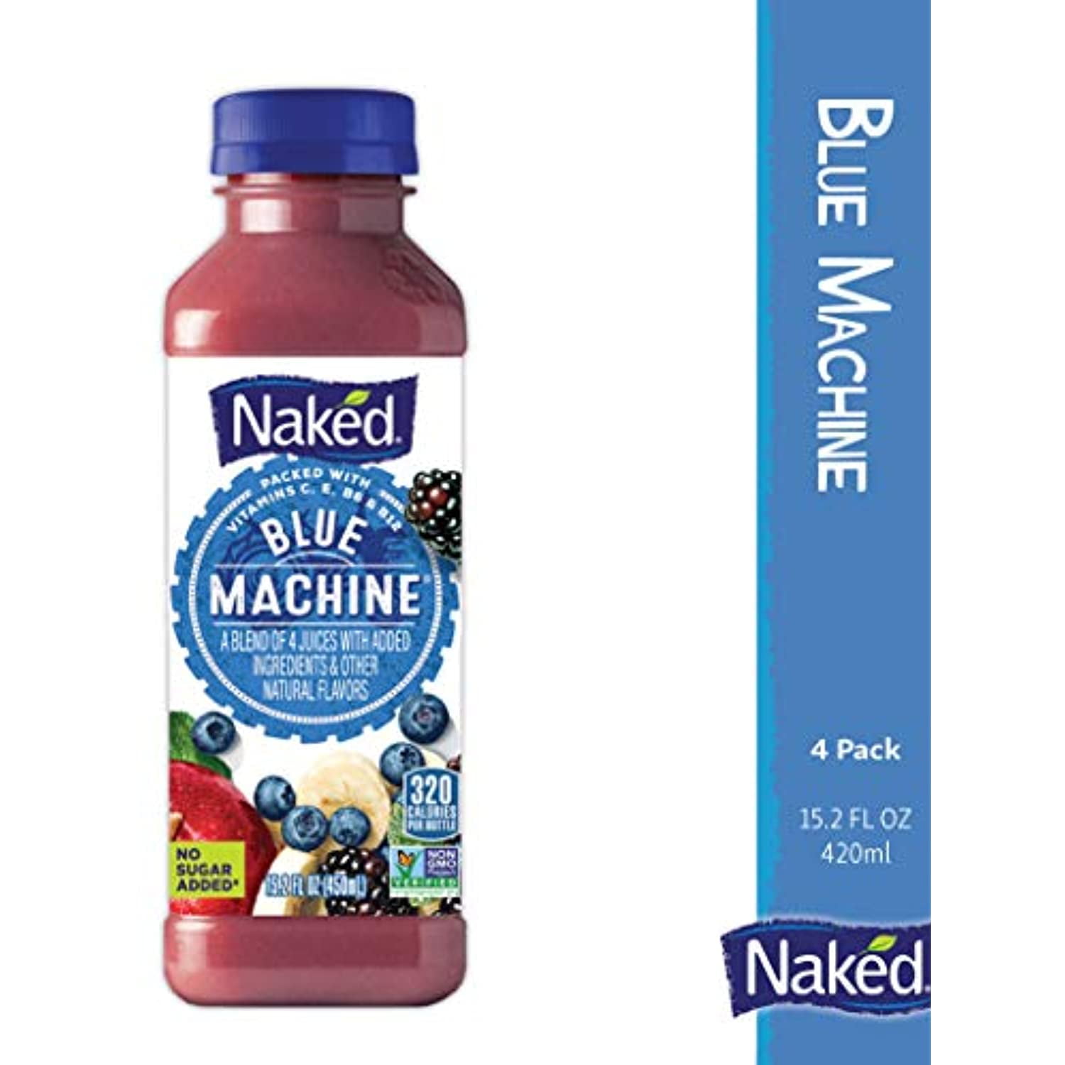 Naked® No Sugar Added 100% Blue Machine Juice Smoothie Bottle