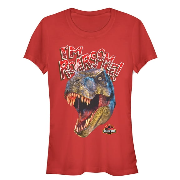 Junior's Jurassic Park I'm Roarsome T.Rex Graphic Tee Red Small