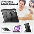 thumbnail image 7 of FJLBDE Case for iPad Air 13 Inch M3 2025/M2 2024 12.9 inch (3rd/4th Gen) with 360 Rotating Stand, Shoulder Strap, Heavy Duty Shockproof Cover, Black, 7 of 7